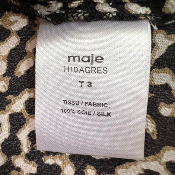 Maje 100% silk puff short sleeve top - Picture 7 of 10